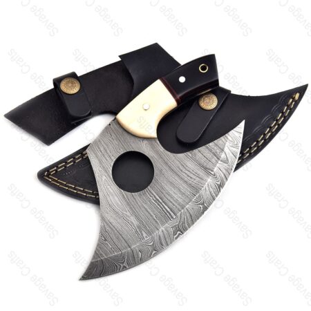 6″ Damascus Steel Alaskan-Style Ulu Knife