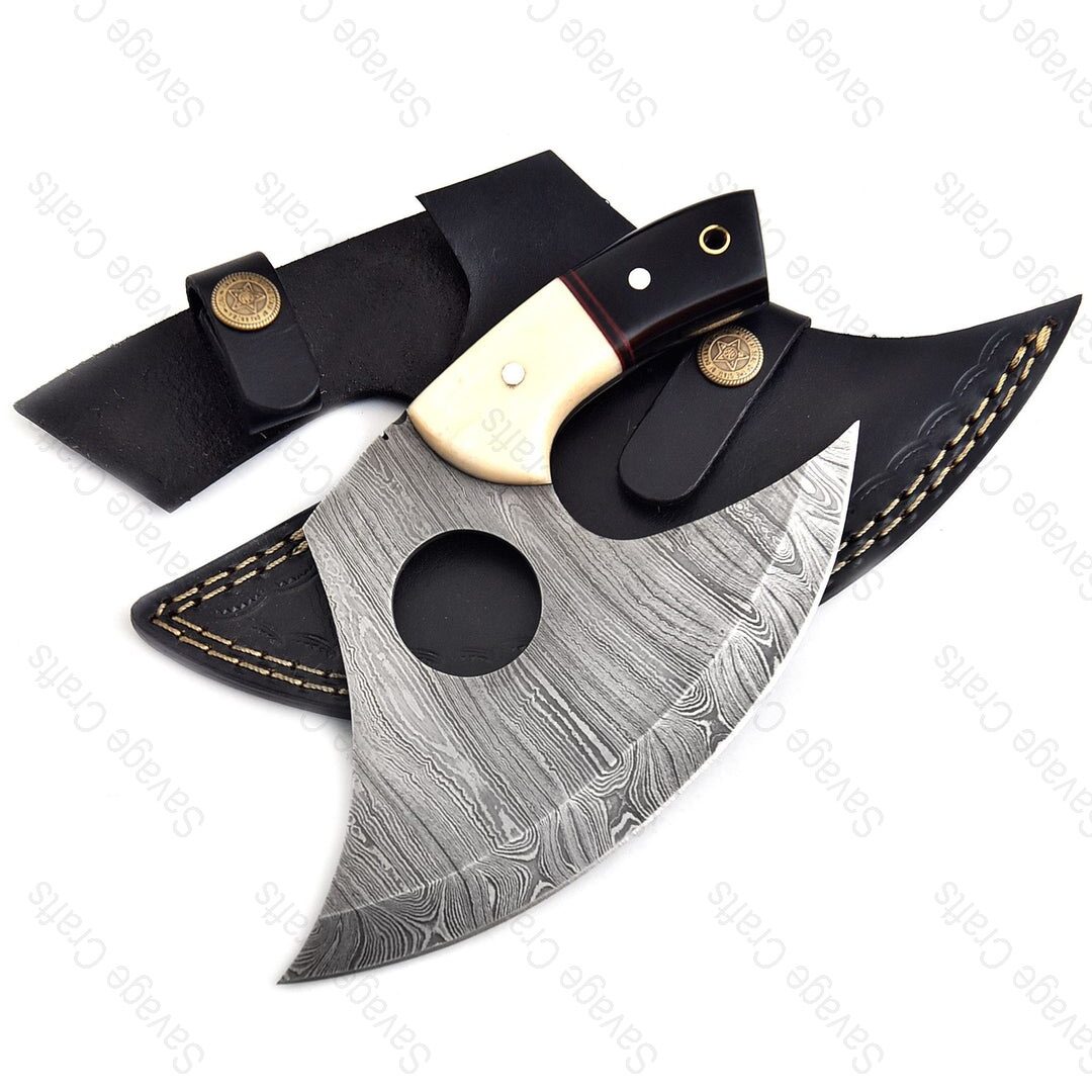 6″ Damascus Steel Alaskan-Style Ulu Knife