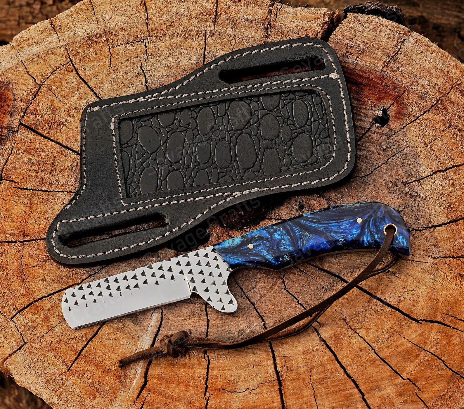 7.5″ High-Carbon Steel Bull Cutter Knife – Resin Handle