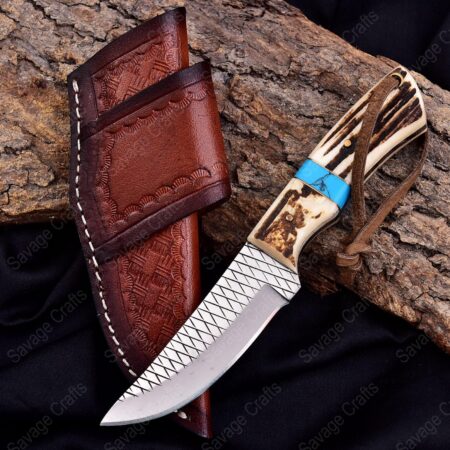 7″ High-Carbon Steel Cowboy Knife – Antler Handle