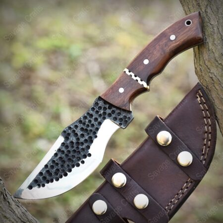 11″ High-Carbon Steel Outdoor tracker Knife – Wood Handle