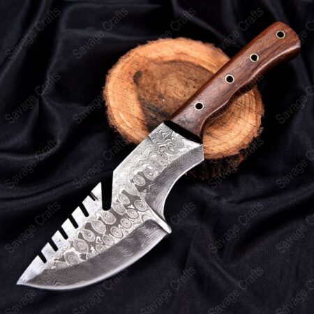 12″ Damascus Steel Tracker Knife – Wood Handle
