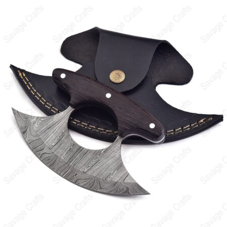6″ Damascus Steel Ulu Knife - Wenge Wood