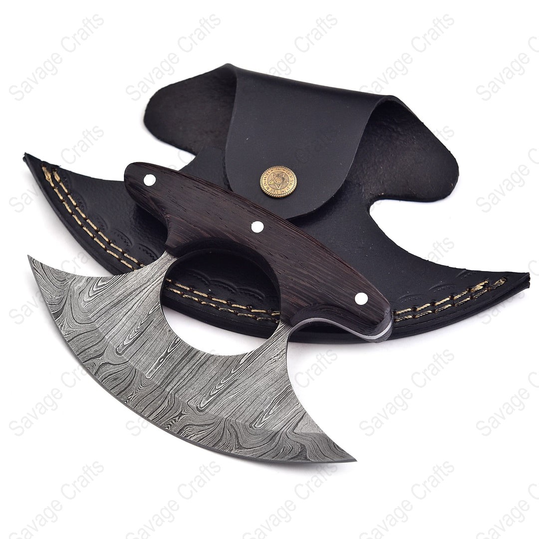 6″ Damascus Steel Ulu Knife - Wenge Wood