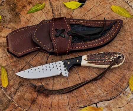 7.5″ High-Carbon Steel Cowboy Knife – Antler Handle