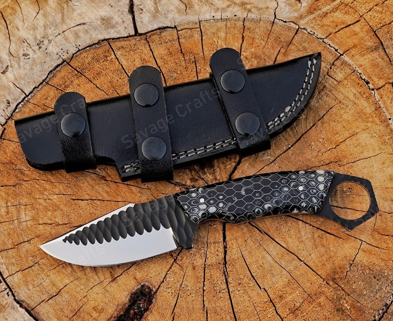 7.5″ High-Carbon Steel Cowboy Knife – Resin Handle