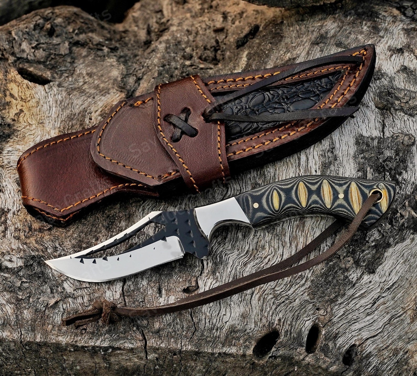 7.5″ High-Carbon Steel Cowboy Knife – Micarta Handle