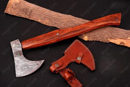 16″ Damascus Steel Axe – Wood Handle