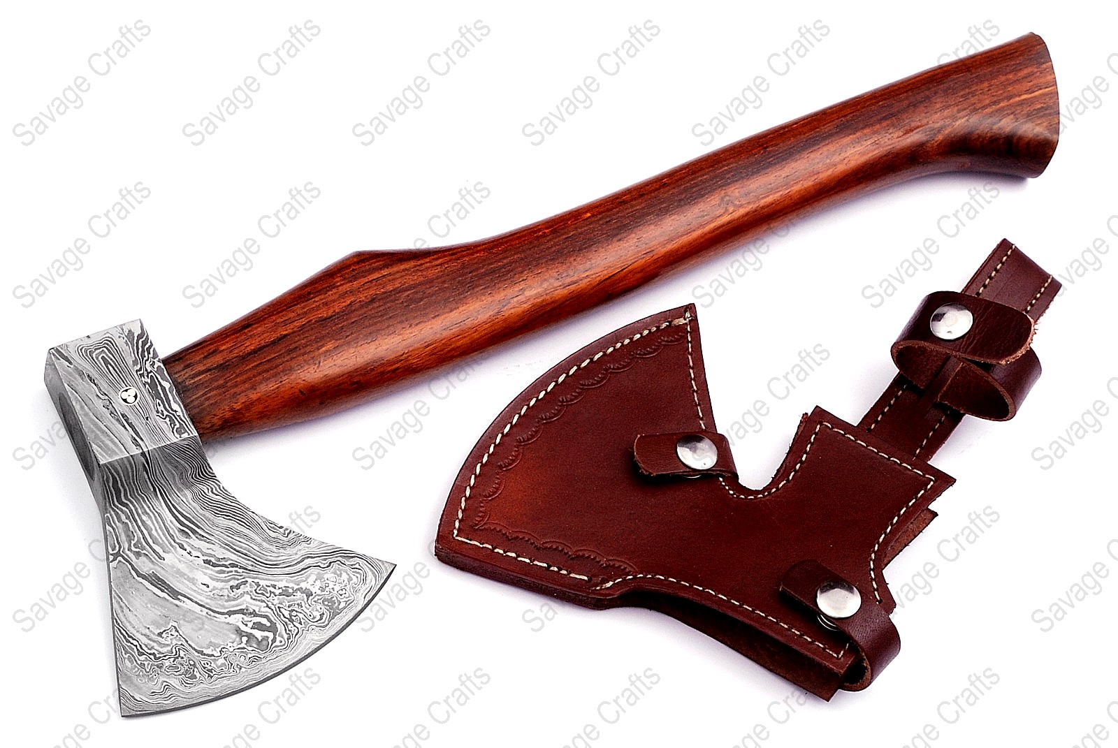 16″ Damascus Steel Axe – Wood Handle