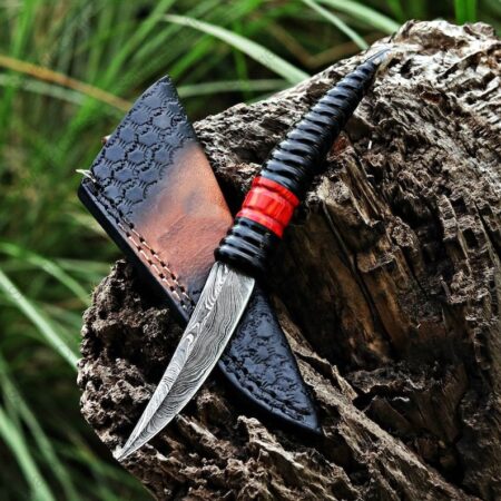 10″ Damascus Steel Skinner Knife – Horn Handle