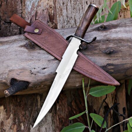 17″ Stainless Steel Zigzag Bowie Knife – Wood Handle