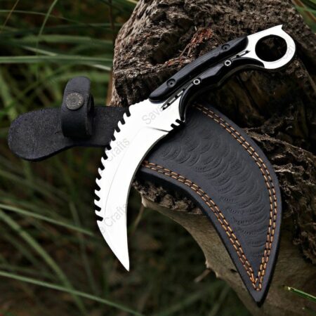 8.5″ Stainless Steel Martial Arts Karambit Knife – Wood Handle