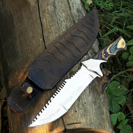 13″ J2 Steel Bowie Knife – Wood Handle