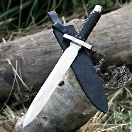 17″ D2 Tool Steel Dagger – Leather Handle