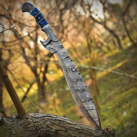 22″ Damascus Steel Machete – Wood Handle