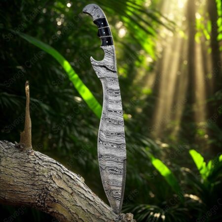 22″ Damascus Steel Machete – Horn Handle