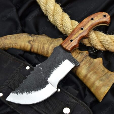 11.5" High-Carbon Steel tracker Knife - Wood Handle