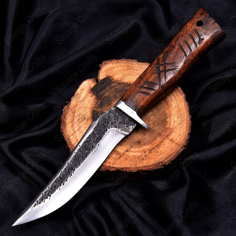 10.5″ Carbon Steel Hunting Knife – Wood Handle