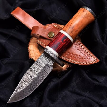 10″ Damascus Steel Hunting Knife – Wood Handle
