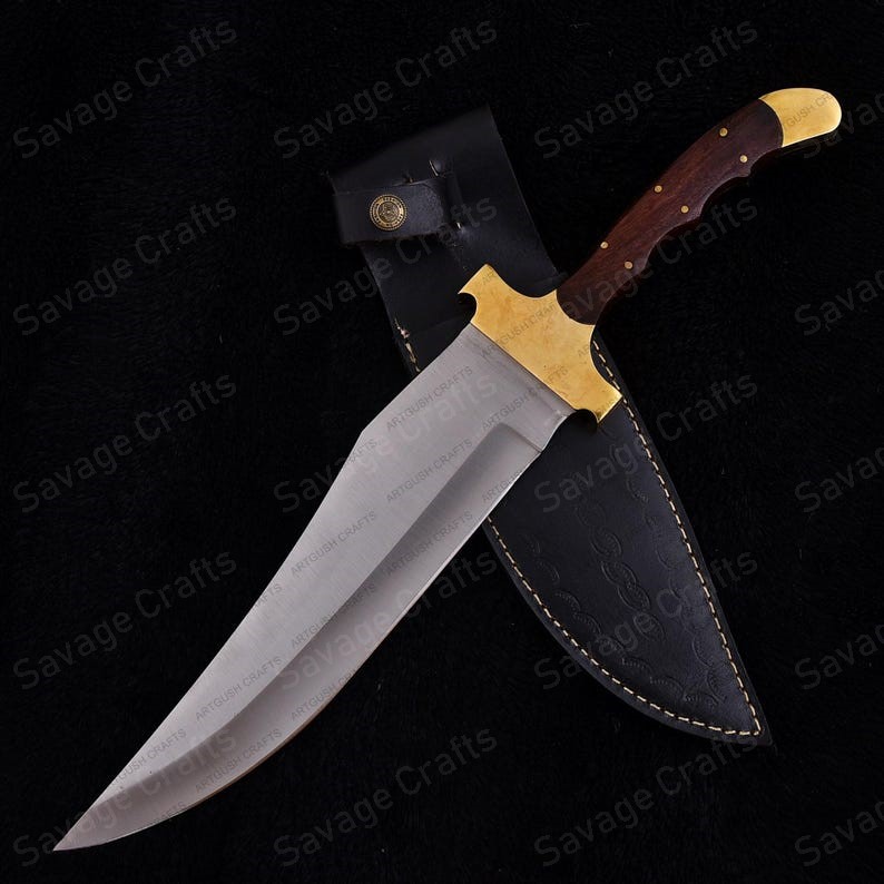 18″ J2 Steel Bowie Knife – Wood Handle