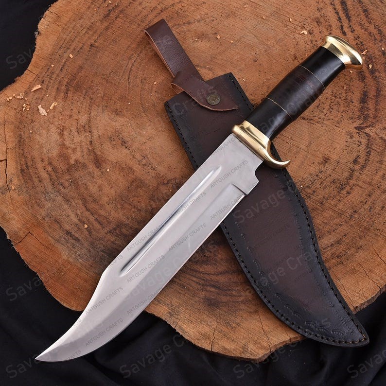 20″ J2 Steel Bowie Knife – Micarta & Leather