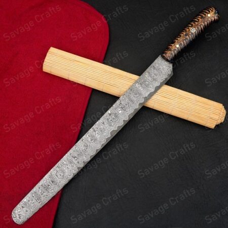 19″ Damascus Steel Brisket Knife – Acrylic Handle