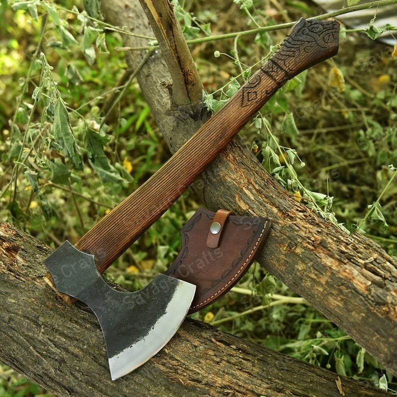20″ Carbon Steel Viking Axe – Rosewood Handle