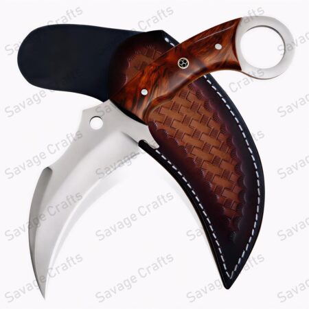 9″ Stainless Steel Karambit Knife – Resin Handle