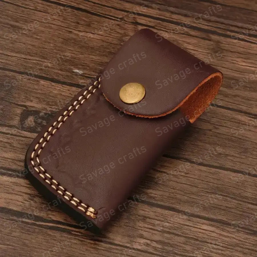 7.25″ Handmade Damascus Steel Folding/Pocket Knife – Horn Handle - Image 8