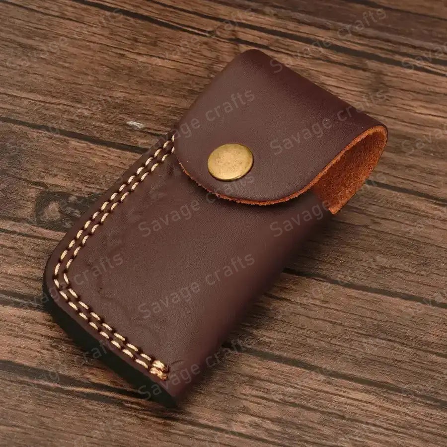 7.25″ Handmade Damascus Steel Folding/Pocket Knife – Wood Handle - Image 7