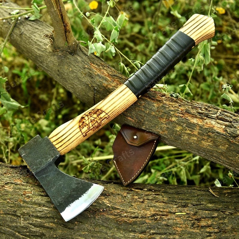 18″ Carbon Steel Viking Axe – Wood Handle