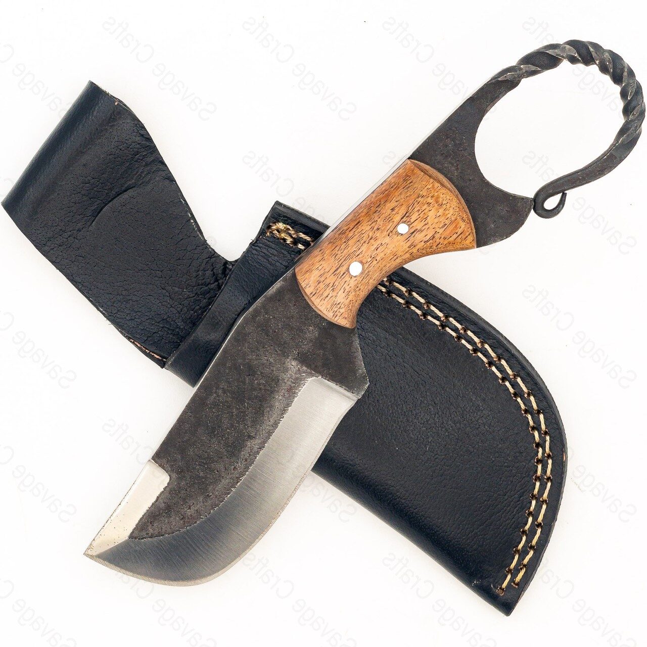 Full Tang Carbon Steel Medieval Knife - Wood Handle